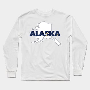 Alaska Colored State Print Long Sleeve T-Shirt